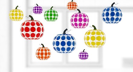 Hanging colorful polka dot decorative balls
