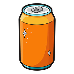 Isolated aluminum soda can on a white background with a green and red beverage label