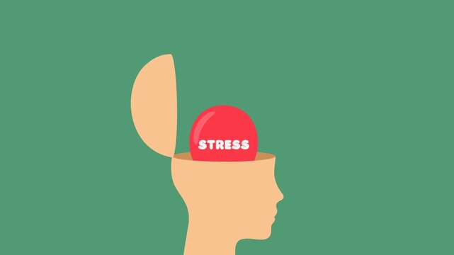 relieve stress video animation flat concept