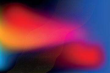 A fluid and electric abstract background featuring a vibrant neon gradient blend of red, orange, magenta, and deep blue, with subtle lines creating a modern, smooth, and technological aesthetic.