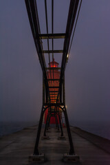 Grand Haven South Pierhead at night