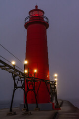 Grand Haven South Pierhead at night