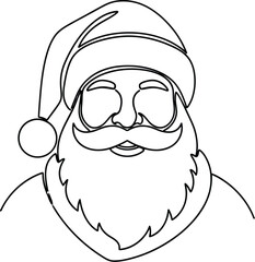 Santa Claus line art vector illustration icon 