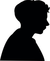 a boy head silhouette vector