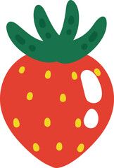 cute strawberry fruit vector cartoon illustration