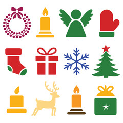 set of christmas icons