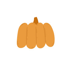 Hand drawn vector yellow pumpkin on a transparent background