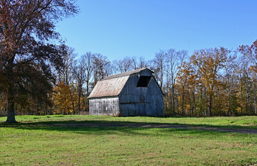old barn in autumn