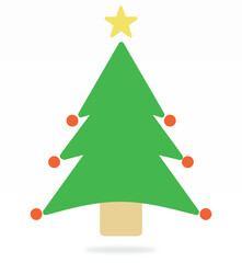 Tree, Christmas party, happy, New Year, star, light, party, joy, gifts, annual season, winter. Vector, icon, set, shape