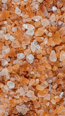Pink Himalayan salt with visible details. texture or background