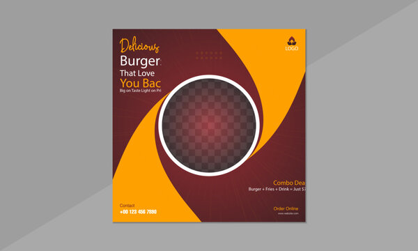 Delicious social media post design layout