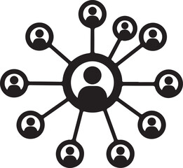 Diverse group of people connected in a digital network symbolizing communication and community