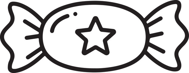Savory candy outline flat icon on white background