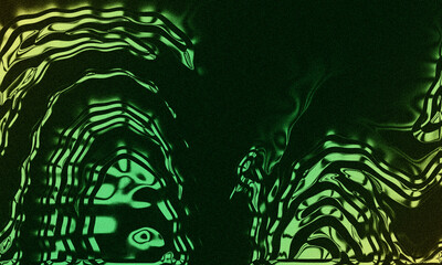 Abstract digital art with rippling green and yellow hues creating an organic flowing and mysterious visual texture