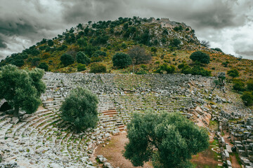 Kaunos (Carian: Kbid Lycian: Xbide Ancient Greek: Καῦνος; Latin: Caunus) ancient city was a city of ancient Caria and in Anatolia, a few kilometres west of the modern town of Dalyan. Amphitheatre area