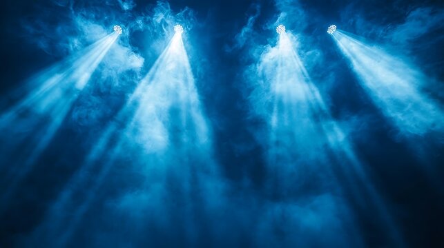 Glowing blue light fog dramatic scene high resolution picture