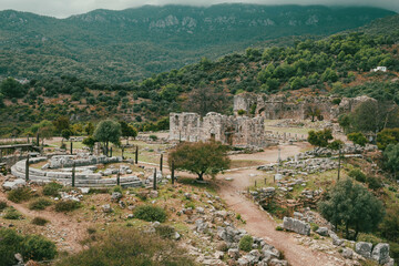 Kaunos (Carian: Kbid Lycian: Xbide Ancient Greek: Καῦνος; Latin: Caunus) ancient city was a city of ancient Caria and in Anatolia, a few kilometres west of the modern town of Dalyan. Amphitheatre area