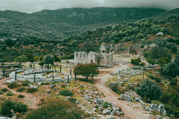 Kaunos (Carian: Kbid Lycian: Xbide Ancient Greek: Καῦνος; Latin: Caunus) ancient city was a city of ancient Caria and in Anatolia, a few kilometres west of the modern town of Dalyan. Amphitheatre area