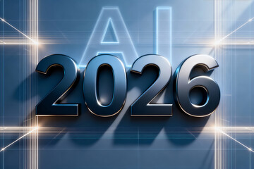 AI Vision 2026 Futuristic Typography