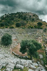 Kaunos (Carian: Kbid Lycian: Xbide Ancient Greek: Καῦνος; Latin: Caunus) ancient city was a city of ancient Caria and in Anatolia, a few kilometres west of the modern town of Dalyan. Amphitheatre area