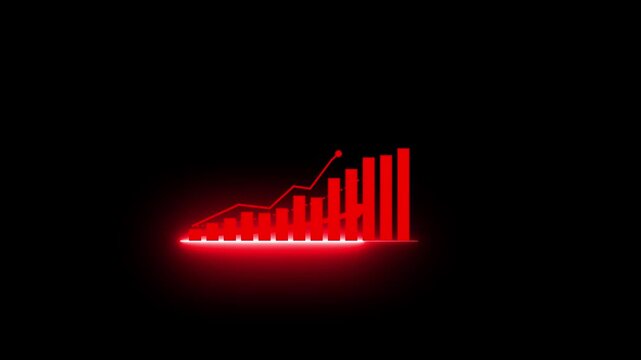 Animation of up and down business graph icon. business or finance loss concept icon diagrams showing a steady increase in profits. future target suitable for business development direction