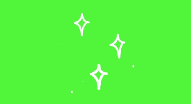 Sparkling green screen animation with twinkling stars for creative videos