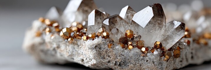 Beautiful Quartz Crystal with Pyrite Inclusions, Ideal for Mineral Collections and Gemstone Displays