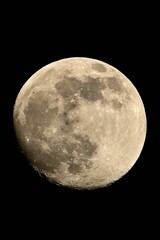 A nearly full moon on a clear night