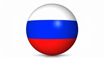 Spherical object styled with the Russian flag