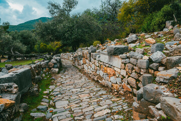Kaunos (Carian: Kbid Lycian: Xbide Ancient Greek: Καῦνος; Latin: Caunus) ancient city was a city of ancient Caria and in Anatolia, a few kilometres west of the modern town of Dalyan. Amphitheatre area