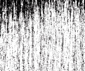 Black vertical halftone texture with a distressed, grunge effect on a transparent background. Great for edgy graphic design and comic-style overlays.