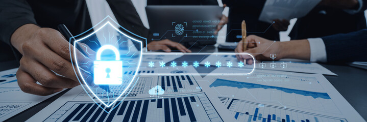 A concept of advanced network security. This system combines password protection with biometric fingerprint authentication and cloud data verification for secure access. Fermion