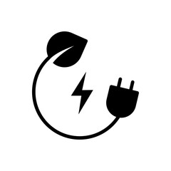 Eco circle leaf green energy sustainable flat icon
