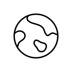 Outline earth globe planet environment map line art icon
