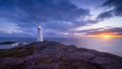 Cap Spears Lighthouse at sunrise