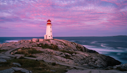 Peggys Cove Lighthouse in red © P. Meybruck