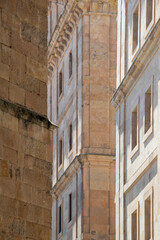 Historic building facade with arched windows