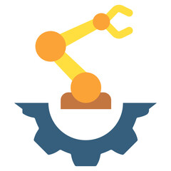 Robot Arm Icon, Mini Illustration Relate To Industry 4-0, Modern Industry. Use For Modern Concept, Ui, Ux Web And App Development.