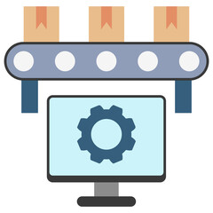 Factory Line Icon, Mini Illustration Relate To Industry 4-0, Modern Industry. Use For Modern Concept, Ui, Ux Web And App Development.
