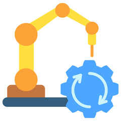 Automation Icon, Mini Illustration Relate To Industry 4-0, Modern Industry. Use For Modern Concept, Ui, Ux Web And App Development.