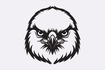 Line art see bird head design art