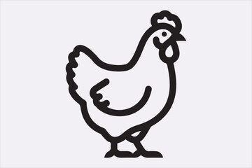 Line art hen design art