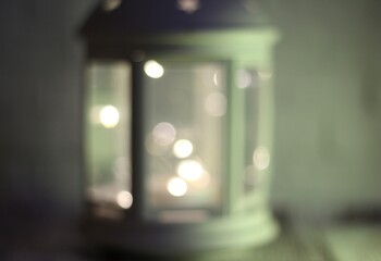 Candle light with garland beautiful festive background Christmas new year photo