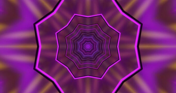 Seamless purple tunnel video loop screensaver with captivating depth and motion effects