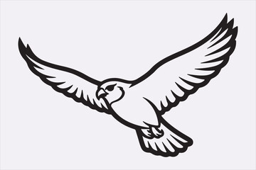 Obraz premium Line art see bird design art