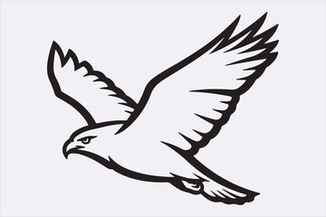 Line art see bird design art