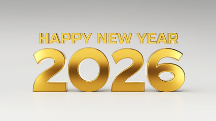Golden 2026 happy new year text background