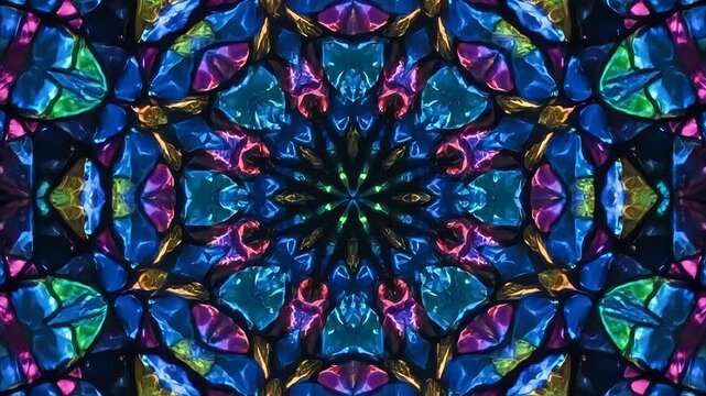 Kaleidoscope of Colors A Mesmerizing Stained Glass Pattern.