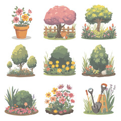 set of trees in the garden 