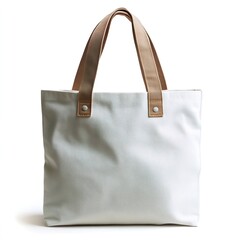 Eco-Friendly Cotton Canvas Tote Bag Mockup on White Background &ndash; Reusable Shopping Bag, Minimalist Branding Template, Sustainable Textile Design, Zero Waste Concept